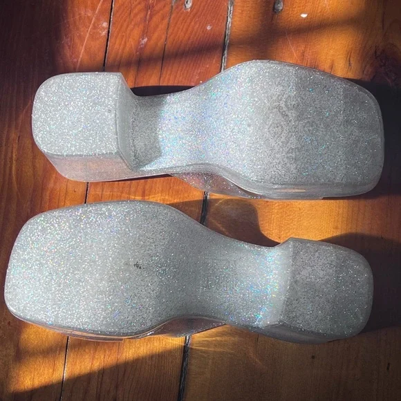 Jeffrey Campbell Block Heel Sparkle Sandals - Picture 4 of 4